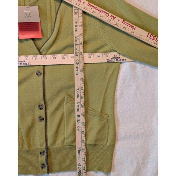 Ibex Cardigan Women's NWT Green Cashmere Wool Knit Sweater Size Small - Picture 8 of 12